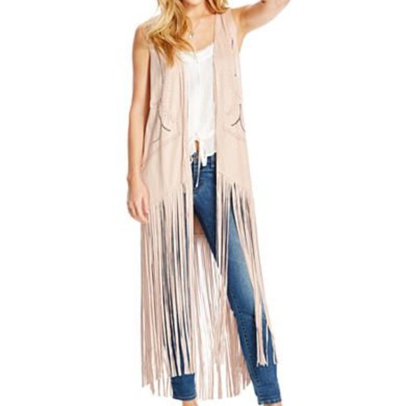 Jackets & Blazers - JESSICA SIMPSON Maxi Fringed Vest